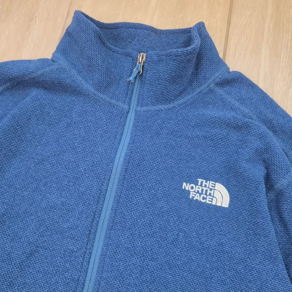 The North Face F21 Textured 1/4 Zip Fleece Pullover Mens Medium Blue Jacket